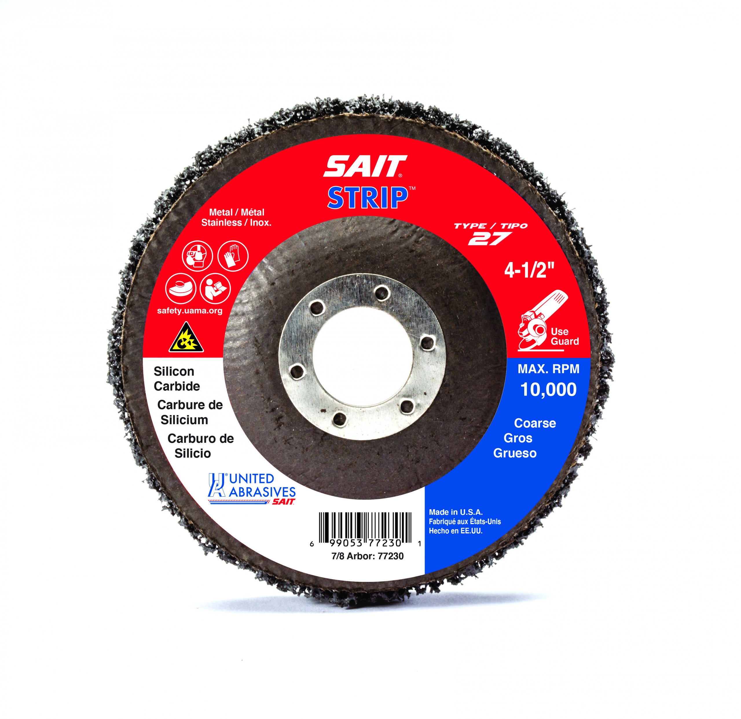 Picture of United Abrasives 4-1/2 X 1/2 X 7/8 T27 Sait-Strip Pk4